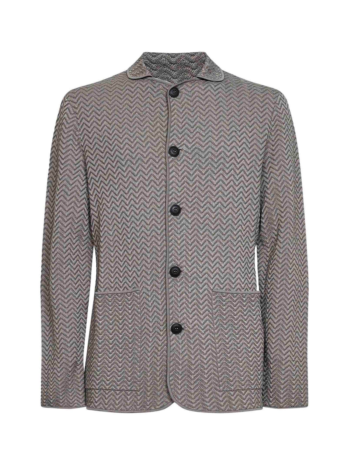 Giacca in misto viscosa ottoman chevron ASV grigio