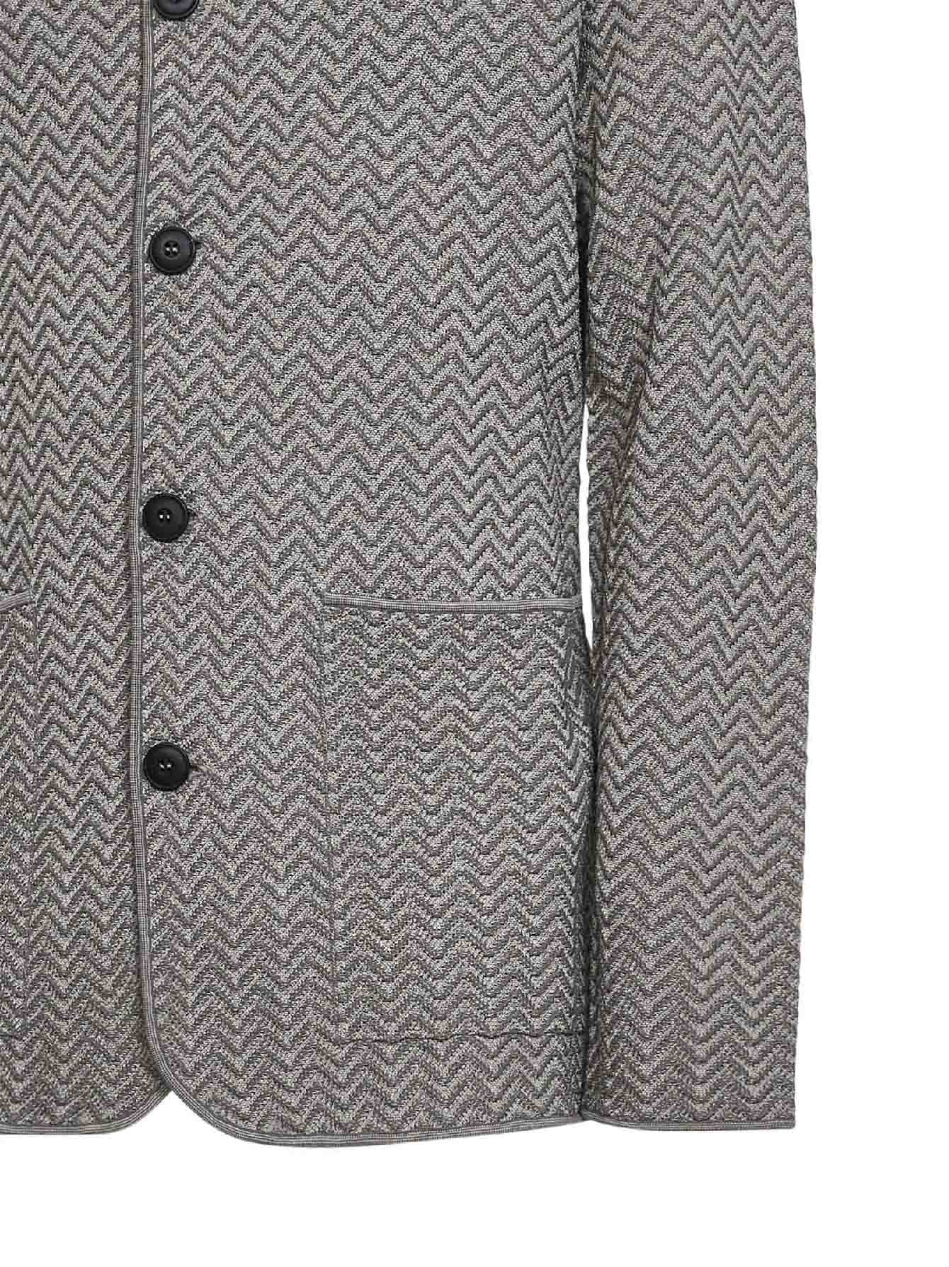 Giacca in misto viscosa ottoman chevron ASV grigio