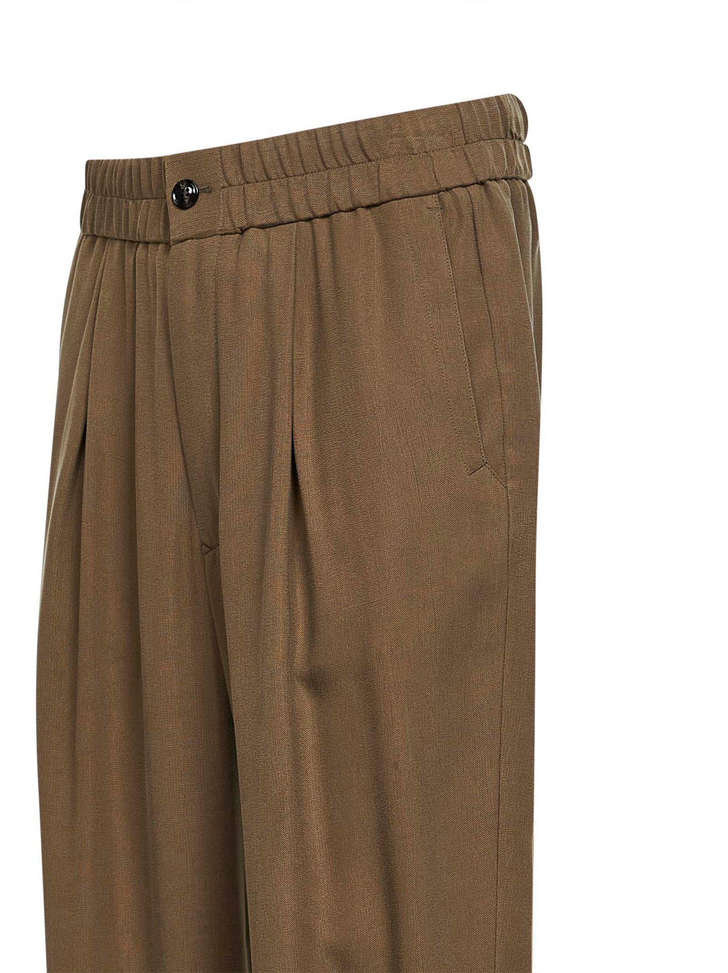 Green ASV cupro natté one-pleat trousers