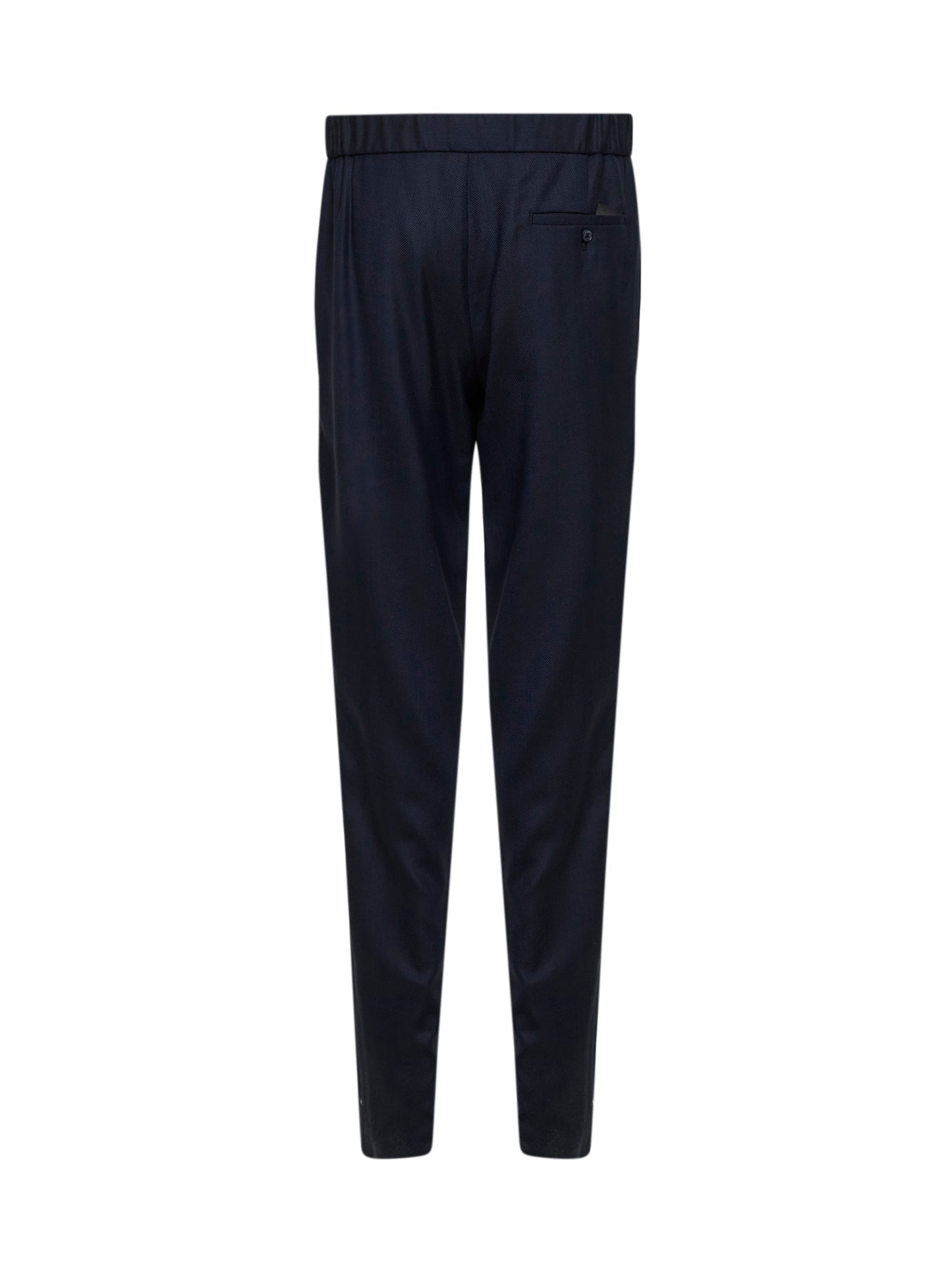 Blue chevron wool and cashmere trousers