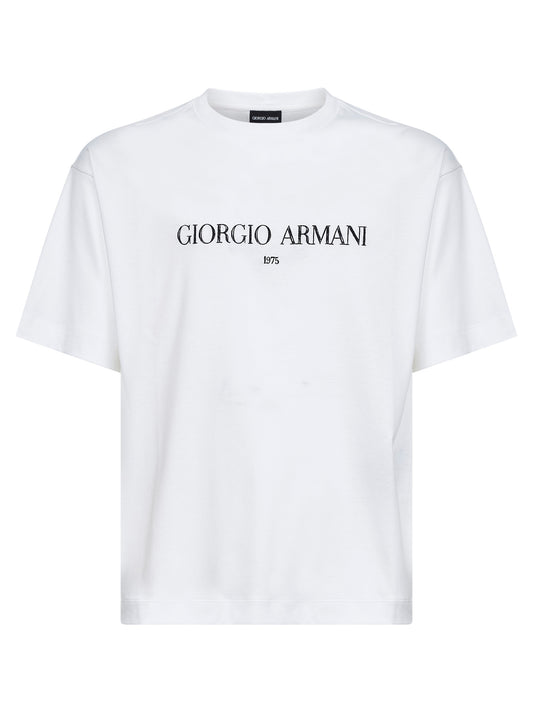 Ivory cotton interlock jersey T-shirt