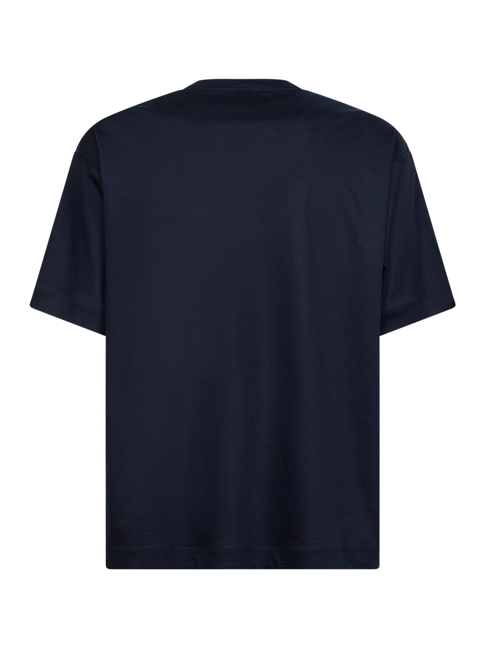Navy blue cotton interlock jersey T-shirt – Daniello.com