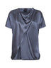 Blusa in doppio raso di seta azzurro