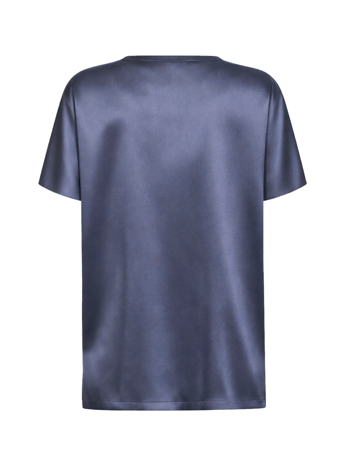Blusa in doppio raso di seta azzurro