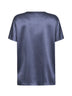 Blusa in doppio raso di seta azzurro