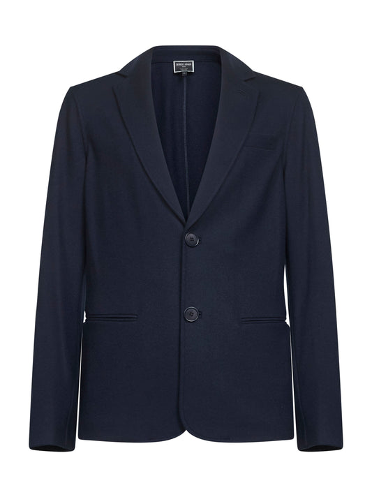 Blue cashmere jersey Icon single-breasted jacket