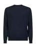 Blue virgin wool knit crewneck sweater