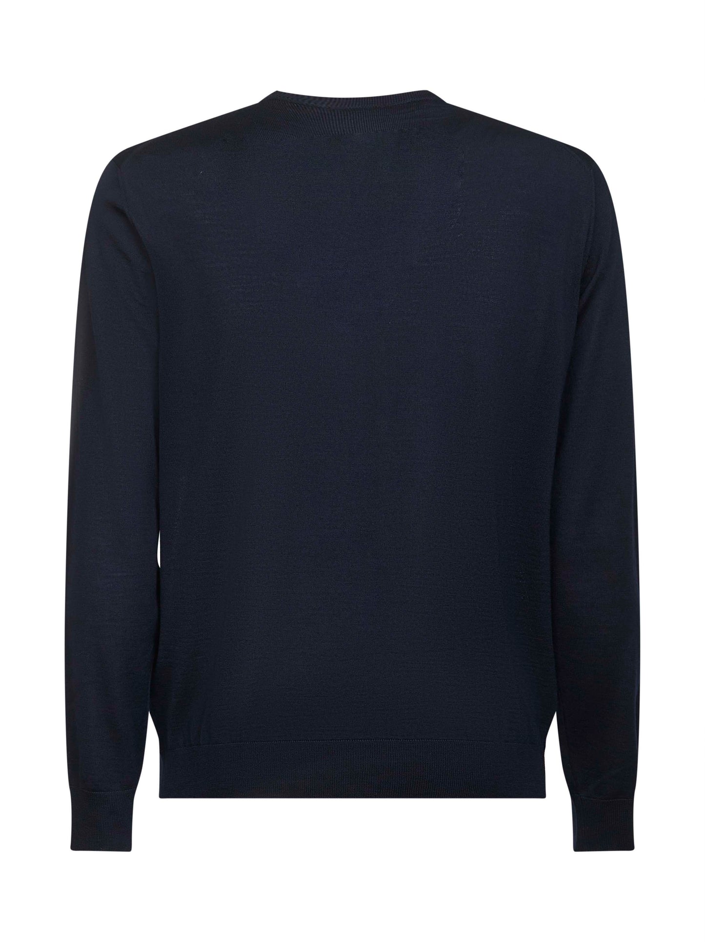 Blue virgin wool knit crewneck sweater