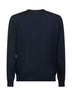 Blue virgin wool knit crewneck sweater