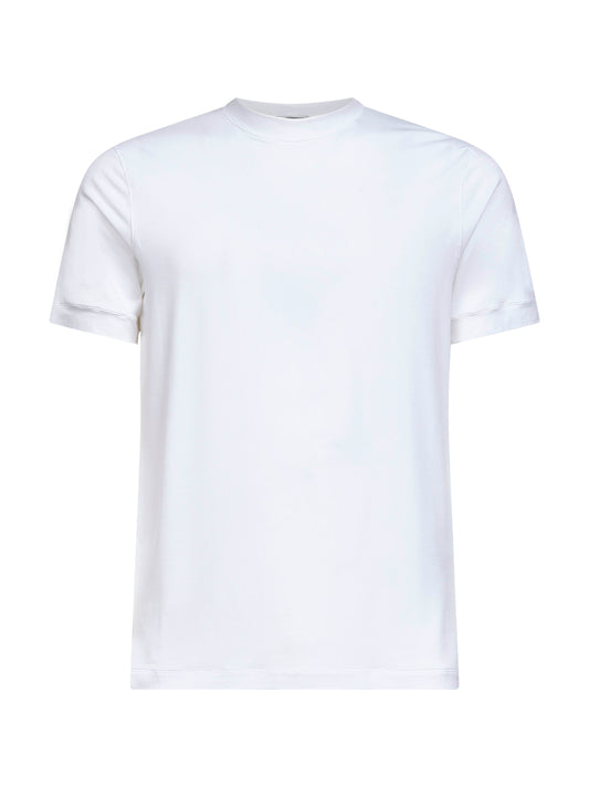 White stretch viscose jersey Icon T-shirt