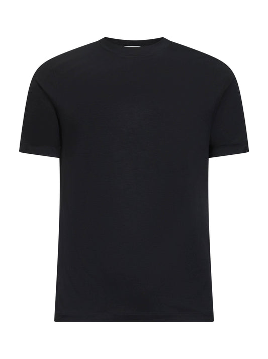 Black stretch viscose jersey Icon T-shirt <BR/>