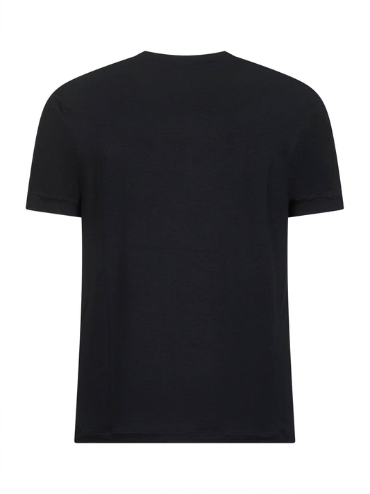 Black stretch viscose jersey Icon T-shirt <BR/>