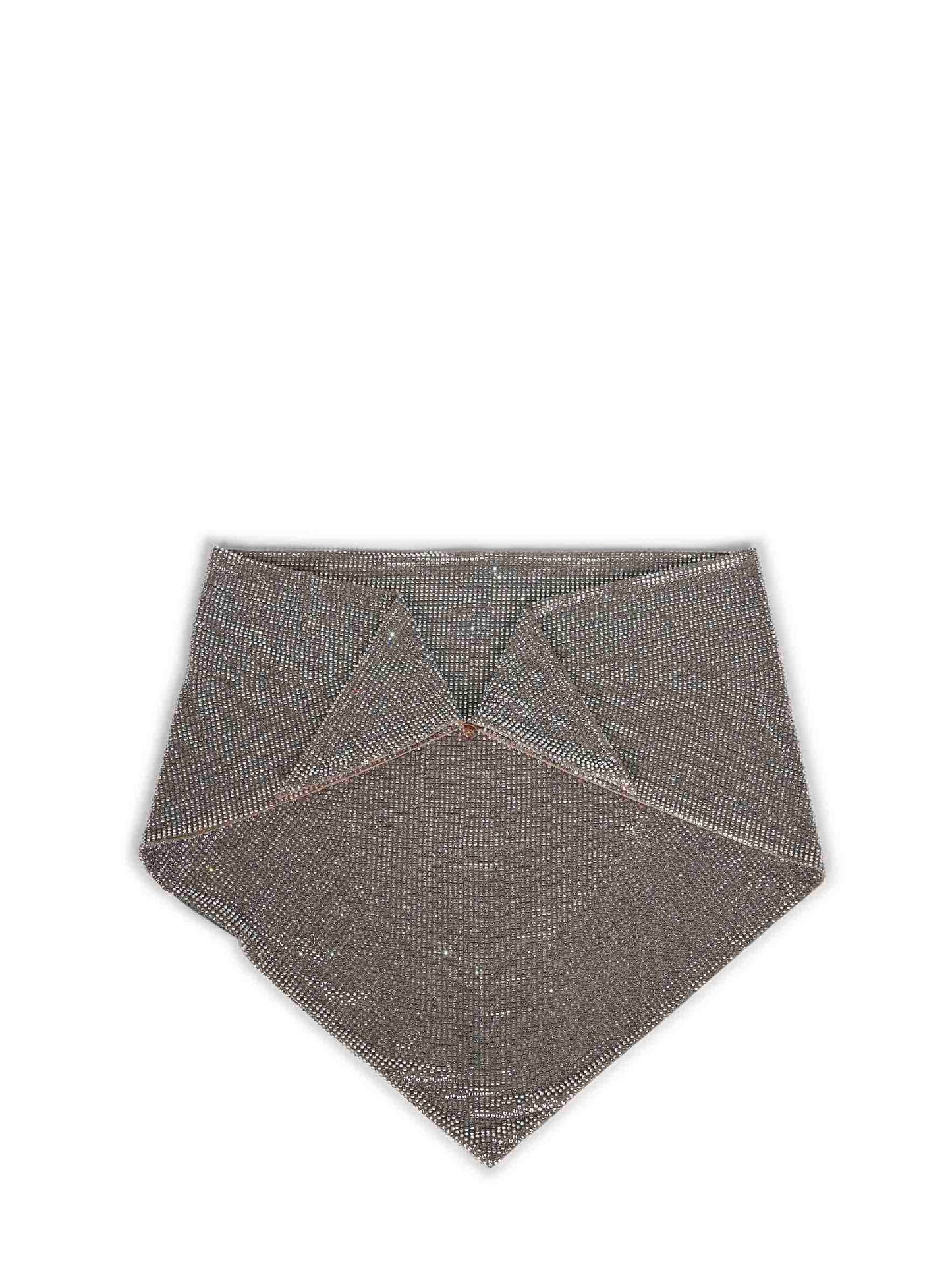 Silver crystal-embellished tulle bandana