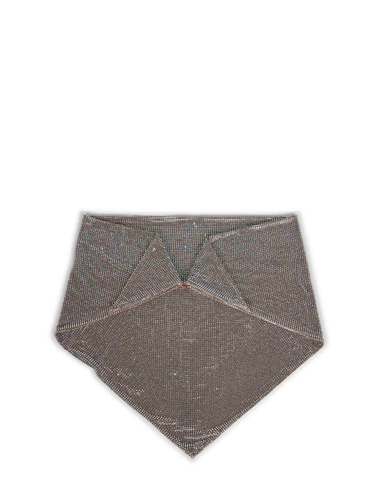 Silver crystal-embellished tulle bandana
