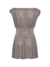 Silver crystal gathered mini dress