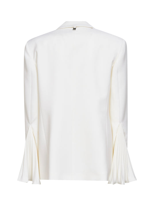 Blazer doppiopetto in lana vergine bianca