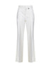 White virgin wool flared trousers