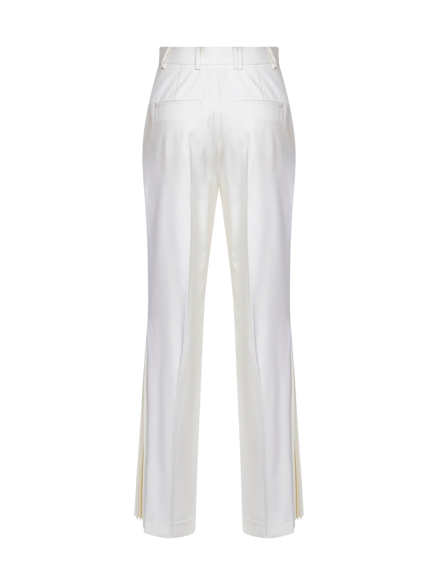 White virgin wool flared trousers