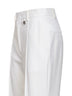 White virgin wool flared trousers