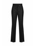 Black virgin wool flared trousers