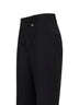 Black virgin wool flared trousers
