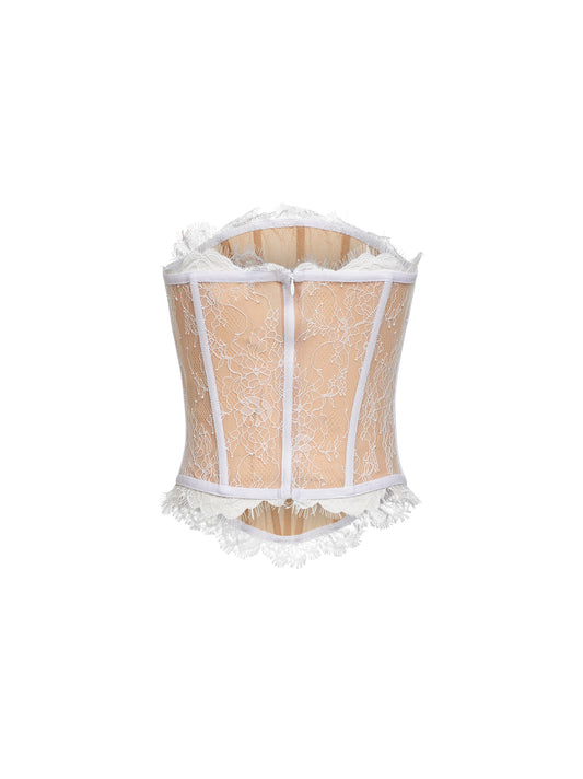 White lace bustier top