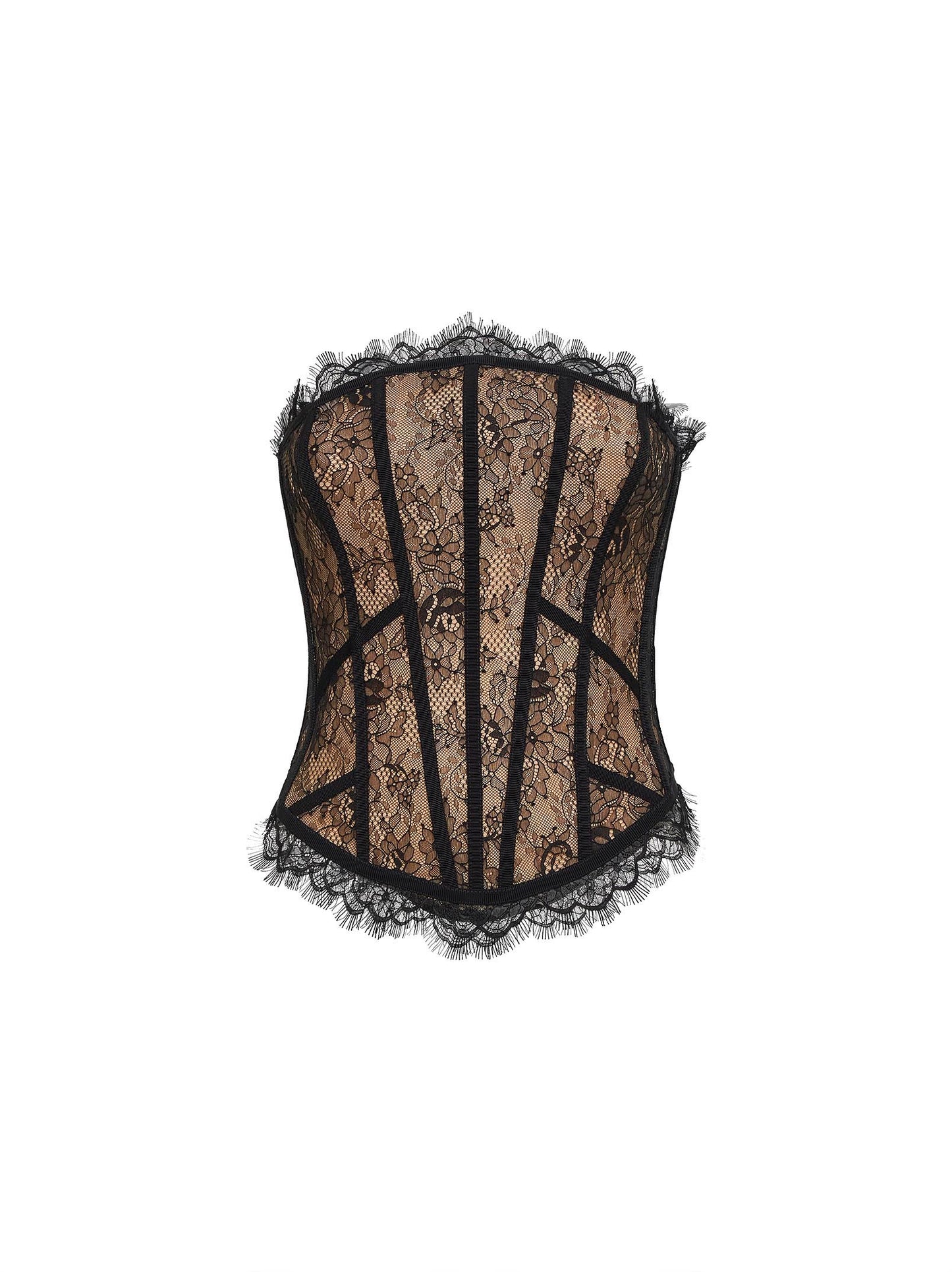 Black lace bustier top