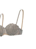 Reggiseno a balconcino in cristalli argento