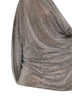 Top asimmetrico drappeggiato in cristalli argento
