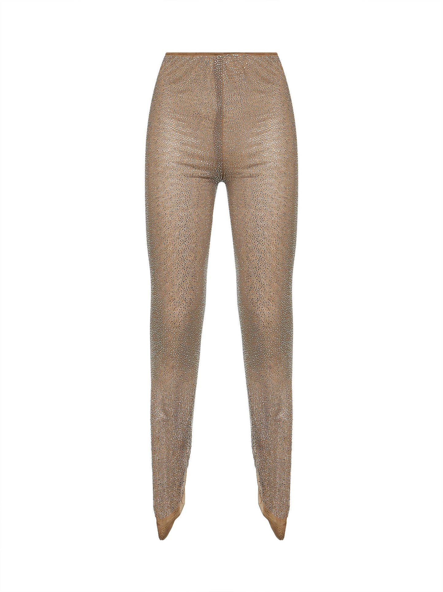 Leggings in cristalli beige