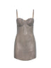 Miniabito bustier in cristalli argento