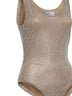 Body in tulle con cristalli argento