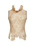 Top asimmetrico in pizzo crema