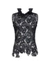 Top asimmetrico in pizzo nero