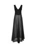 Black silk bustier top with sheer skirt
