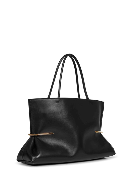Black Pinch Squeezed Horizontal tote bag