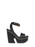 Sandali con plateau Clog in pelle nera