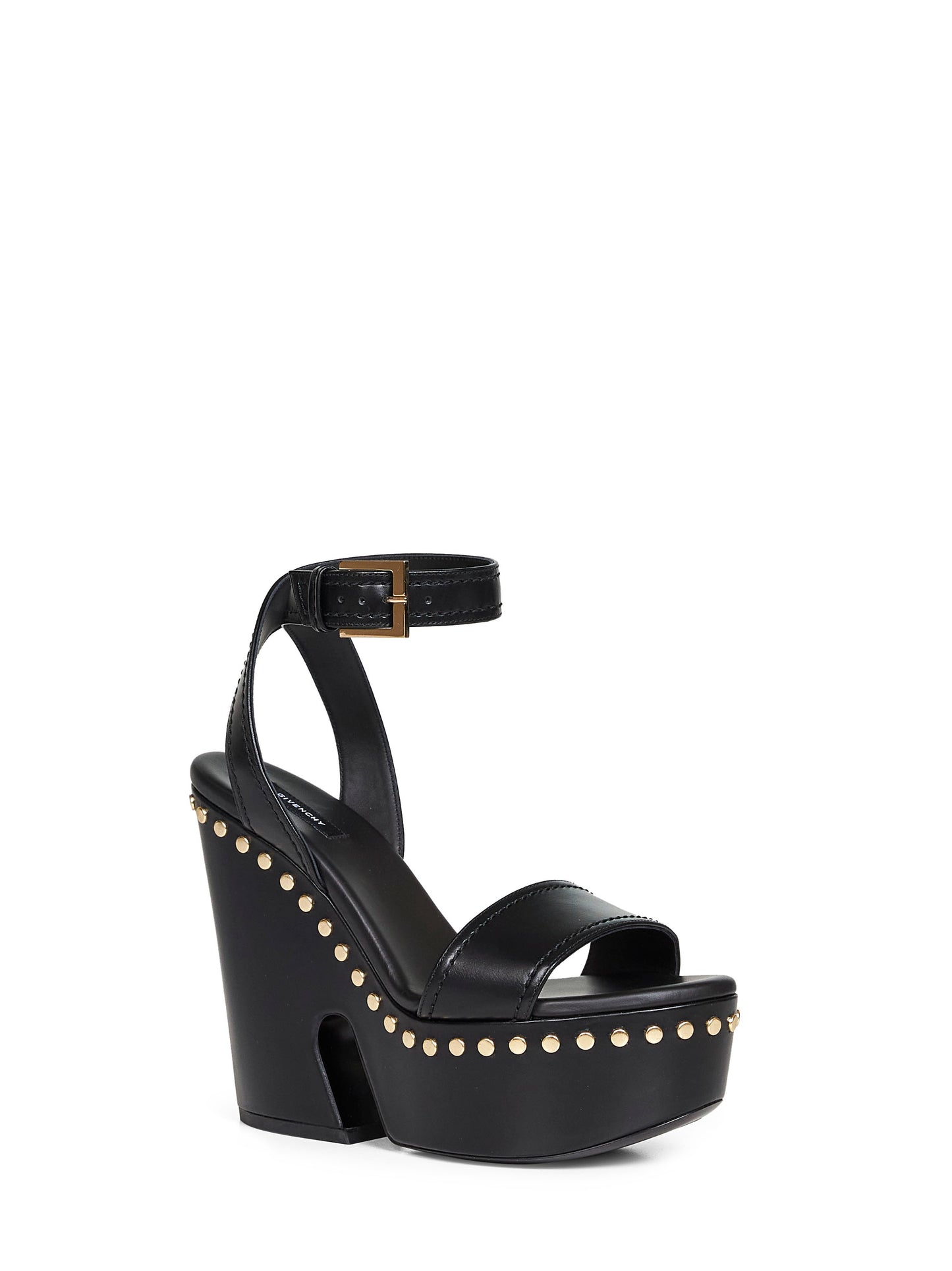 Sandali con plateau Clog in pelle nera