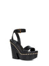 Sandali con plateau Clog in pelle nera
