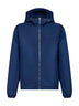 Navy blue polyfaille hooded windbreaker