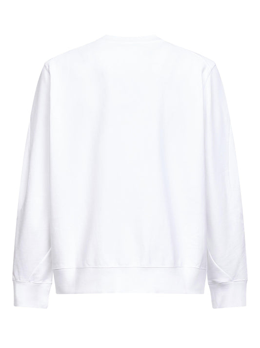 White brushed cotton Couture Seam sweatshirt