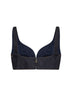 Top reggiseno in denim grezzo blu scuro