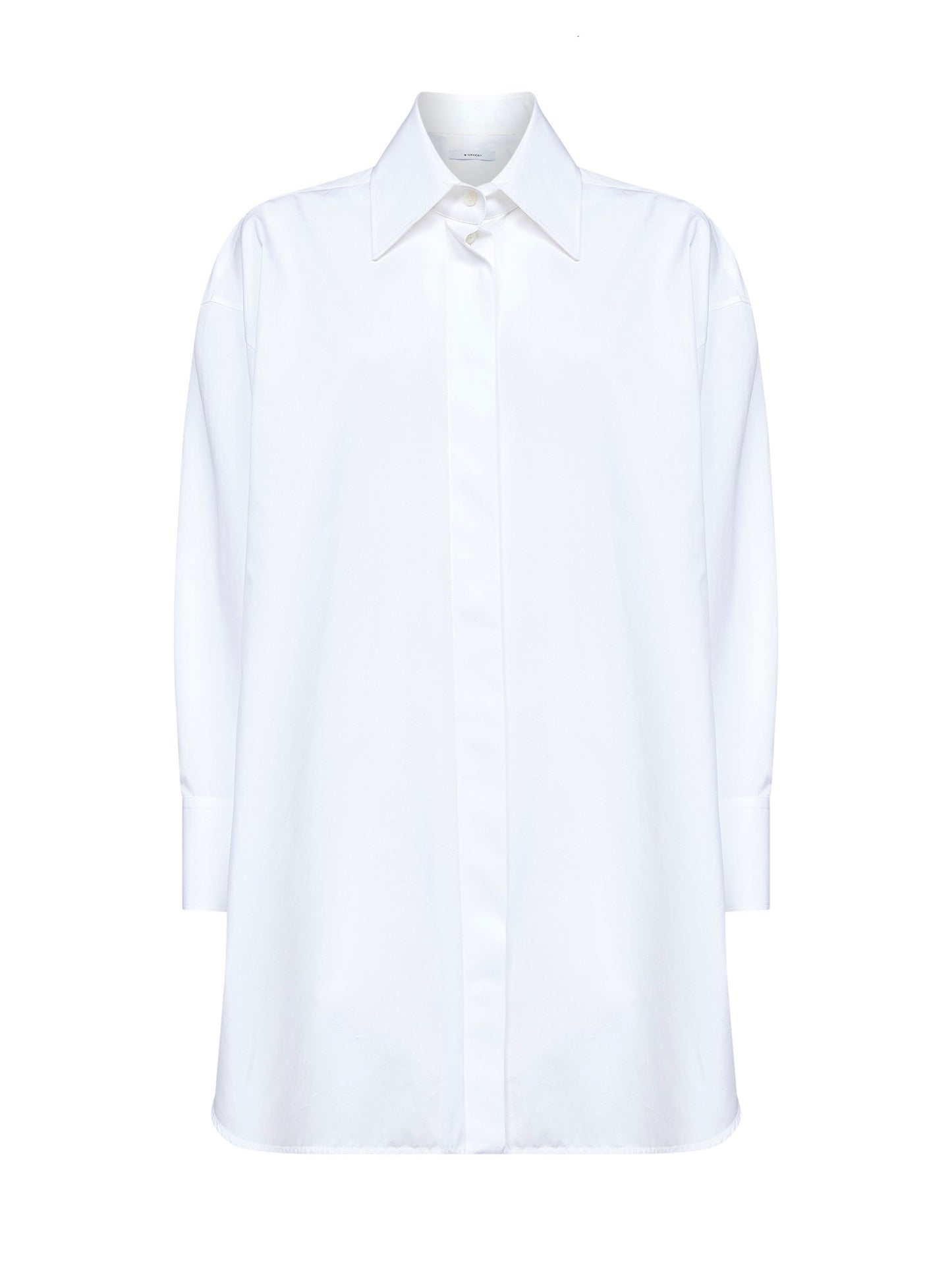 Camicia asimmetrica in popeline bianco