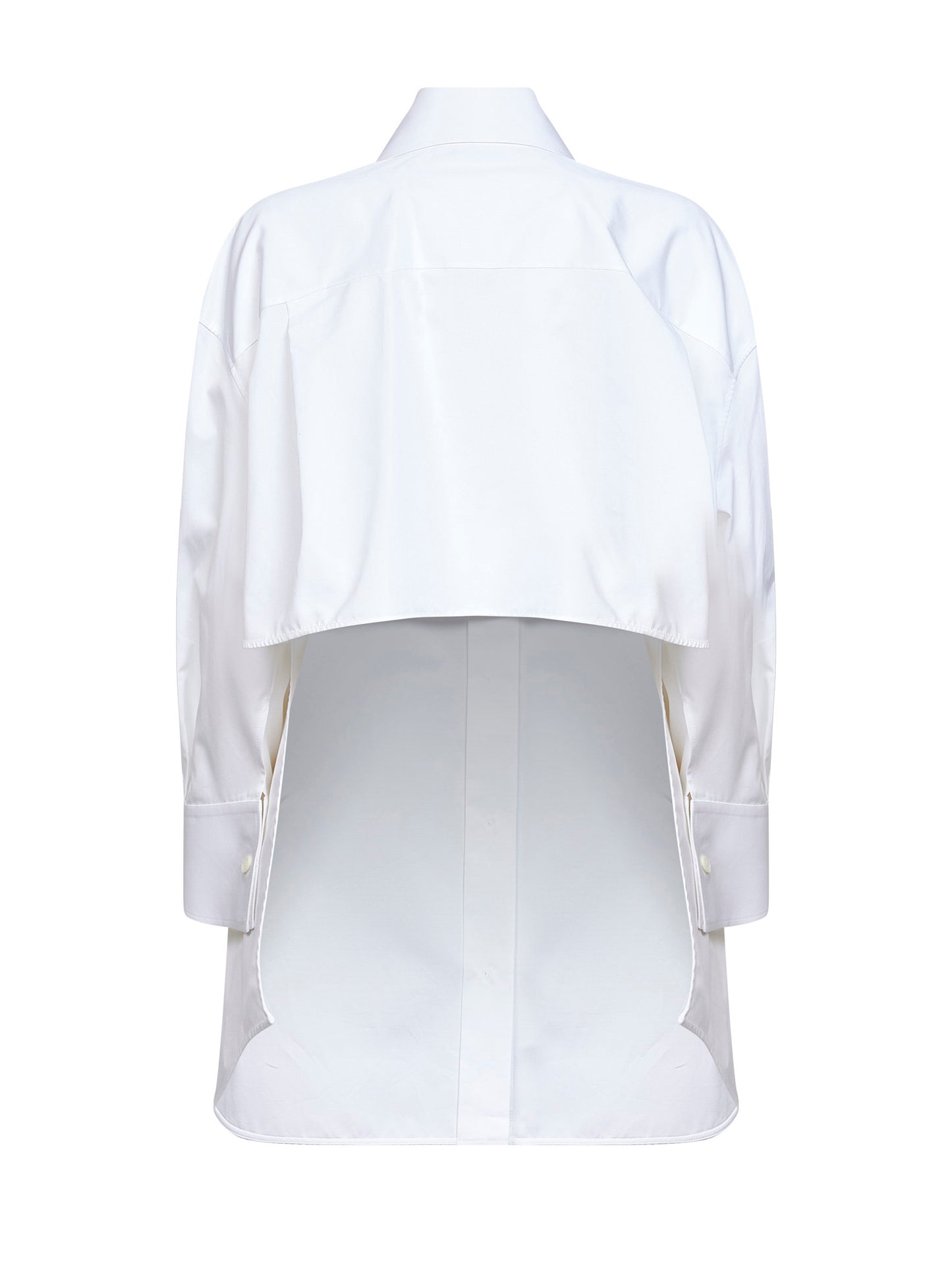 Camicia asimmetrica in popeline bianco
