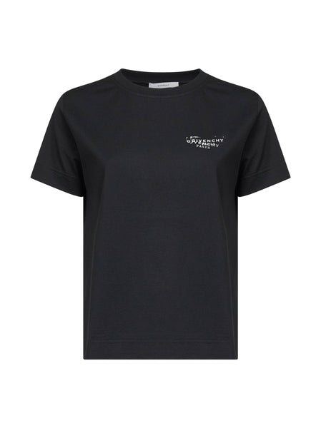 GIVENCHY Tシャツ ブラック 黒 S Black GIVENCHY Stamp print T-shirt – Daniello.com
