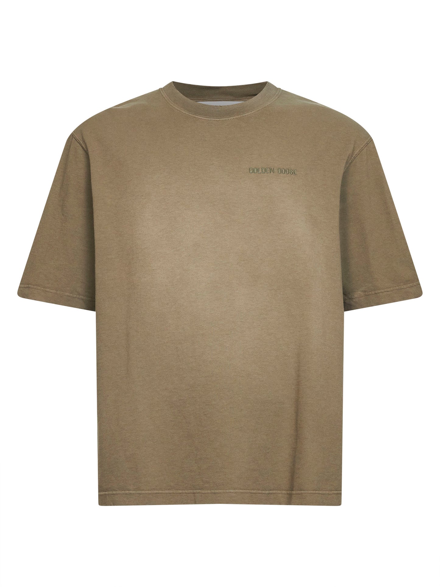 Beige bleached cotton jersey Journey T-shirt
