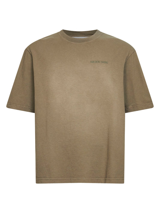 Beige bleached cotton jersey Journey T-shirt
