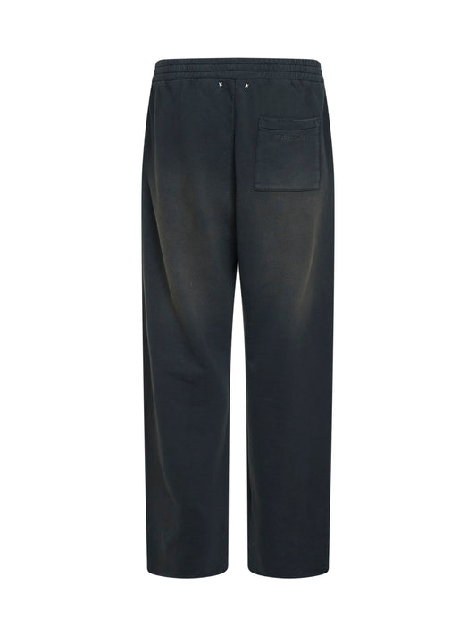Black bleached cotton fleece Journey jogging trousers