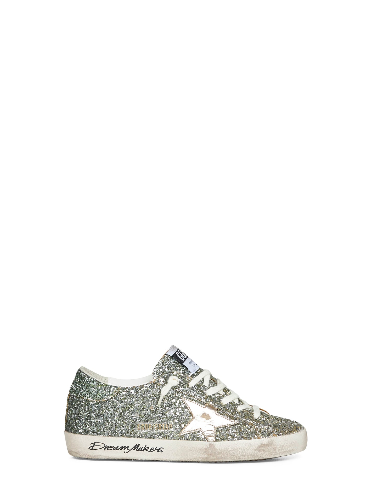 Platinum and green Super-Star sneakers