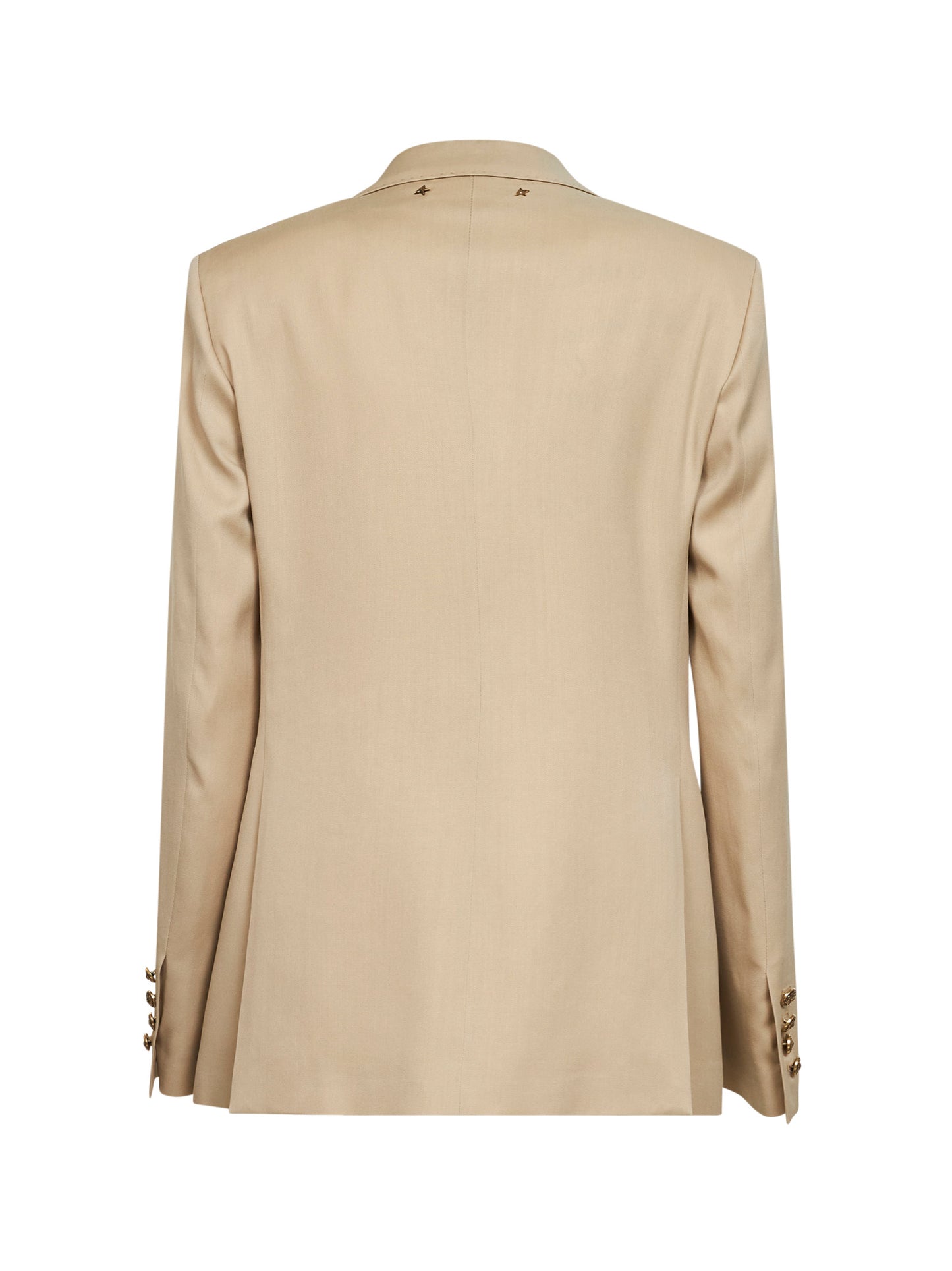 Blazer doppiopetto in gabardina di lana sabbia